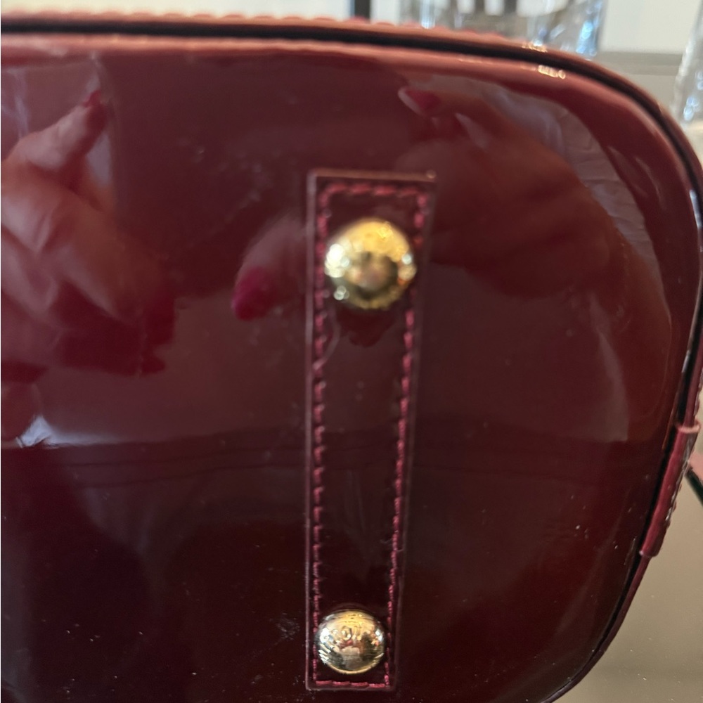 Elegant Burgundy Monogram Satchel - Picture 12 of 15